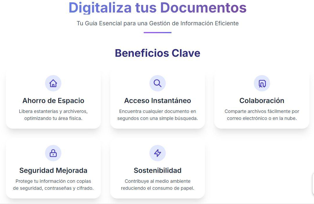 BENEFICIOS DIGITALIZAR DOCUMENTOS