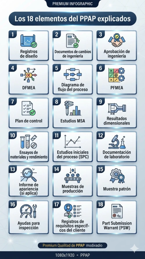 Los 18 elementos del PPAP