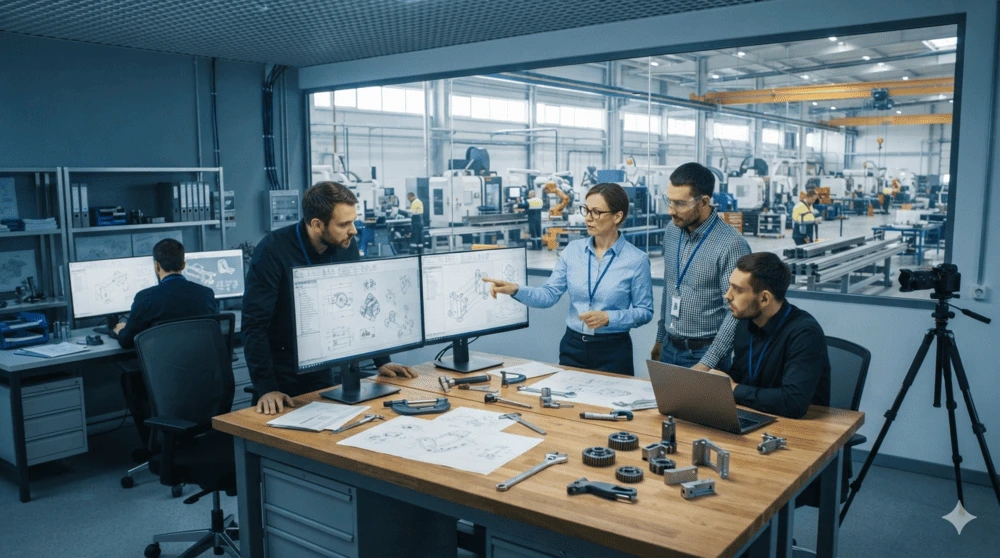 Planos de fabricación elaborados mediante software CAD para procesos industriales.